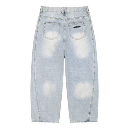 WASHED BARREL JEANS